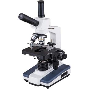 Biological Microscope with Dual Observation Head, 4 Achromatic Objectives (4X-100X), Coarse & Fine Focusing, Wide-Field Eyepiece, Double Layer Mechanical Stage, Student Laboratory