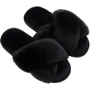 UOQAPRE Women's Slippers Platform Mini Boots Fur Fleece Lined Suede Ankle Snow Boots slippers Anti-Slip Boot For Outdoor