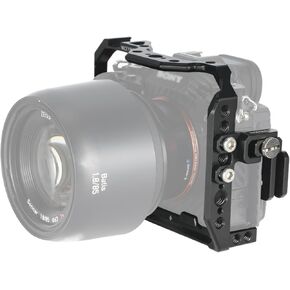NICEYRIG A1 Camera Cage with HDMI Cable Clamp for Sony Alpha 1/A7 IV/A7R IV/A7R III/A7 III/A9/A9 II, Video Recording DSLR Stabilizer Integrated with Quick Release Plate for ARCA-Style, Cold Shoe