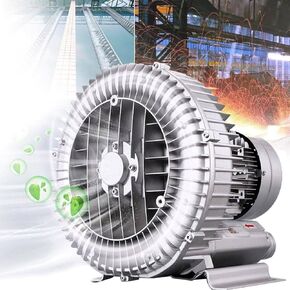 180W-1100W Regenerative Blower,60Hz Single Phase, High-Pressure Vortex Ring Blower, Industrial Vacuum Pump for Air Blowing Or Suction for Sewage Aeration Aquarium Fish Pond,1100W
