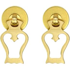Chinese Style Pull Handles,Vintage Drawer Handles,2Pcs Chinese Style Vintage Furniture Drawer Brass Pulls Handle Jewelry Box Wardrobe Door Small(Brass)