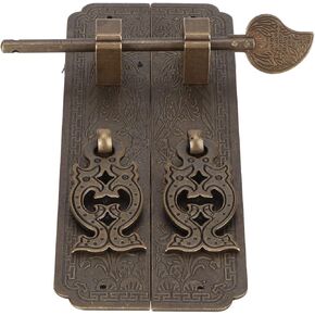 Chinese Style Pull Handles,Vintage Drawer Handles,Furniture Door Handle, Chinese Style Antique Copper Gate Handle Cabinet Door Pulls for Cupboard