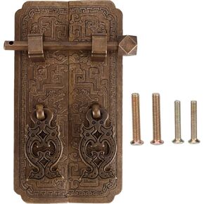 Chinese Style Pull Handles,Vintage Drawer Handles,Cabinet Door Handles, Chinese Style Antique Copper Gate Pulls Furniture Door Handle for Cupboard
