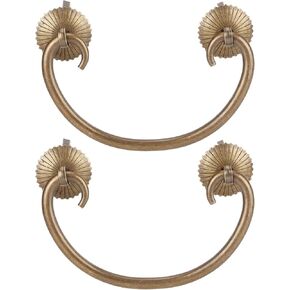 Chinese Style Pull Handles,Vintage Drawer Handles,2Pcs Drawer Pulls, Chinese Vintage Style Copper Pull Drawer Handle Knobs for Cabinet Closet