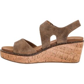 Corkys Footwear Women's Five Oclock Somewhere 2.5-Inch Wedge - Timeless Toe Strap, Hook And Loop Strap Ankle Closure, And Cushioned EVA Insoles For All-Day Comfort