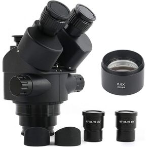 7X-45X Continuous Zoom Trinocular Stereo Microscope, 0.5X & 2.0X Auxiliary Lenses, Super Widefield Eyepieces for School Laboratory Science Education