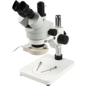 Industrial Trinocular Stereo Microscope 7X-45X Continuous Zoom Magnification, 56-LED Light, for Lab, PCB Repair, Soldering, Scientific Experiments, and Education