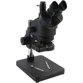 Science Microscope for Beginners and Students, 7X-45X Continuous Zoom Trinocular Stereo Microscope, 56-LED Ring Light, Lab, Phone Repair, Industrial Use