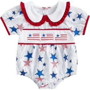 Newborn Baby Onesie Girl Summer Clothes Football Romper Doll Collar Short Sleeve Bubble Romper Infant Outfit
