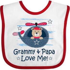 inktastic Grammy and Papa Love Me Baby Bib