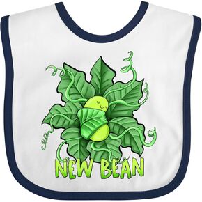 inktastic New Bean Cute Sleeping Bean in Leaves and Vines Baby Bib