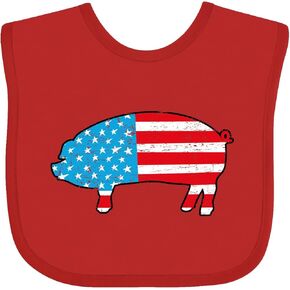 inktastic Patriotic Pig Baby Bib