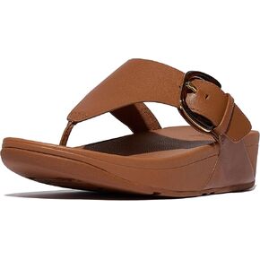 FitFlop Women's Lulu Resin-Buckle Leather Toe-Post Sandals Wedge