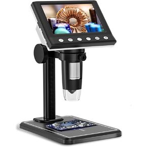مجهر رقمي LCD مع 8 مجهر متعدد الوظائف ضوء LED لفحص لوحة الدوائر وتحليل الجلد