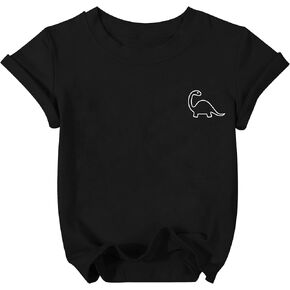 Dinosaur Graphic Dorts Tshirts for Toddler Boys Girls Dino Crewneck Shirt Kids 1-7 Years