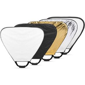 Glow 5-in-1 Collapsible Triangle Reflector with Handle (30")