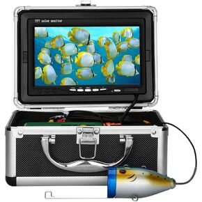Underwater Fishing Camera, 7 Inch Screen, 1000TVL Camera Fish Finder, 30Pcs IR and White LED Lights, for Ice Fishing, Lake, Sea, Boat (50M Cable)