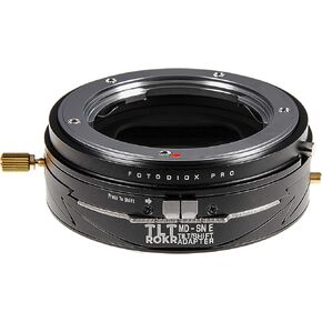 Fotodiox Pro Tlt Rokr - محول جبل العدسة الإمالة/التحول متوافق مع عدسات Minolta Rokkor (SR/MD/MC) إلى جسم كاميرا Sony Alpha alpha e -mount