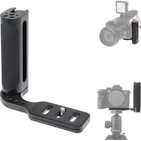 FOTGA Universal Hand-Hand Handle Handle Holder Holder Holder Poodizer مع لوحة قاعدة ARCA السويسرية لكاميرا Canon/Nikon/Sony/Panasonic DSLR بدون مرآة ، حذاء بارد 1/4 "-20 ثقوب لضوء LED/ميكروفون
