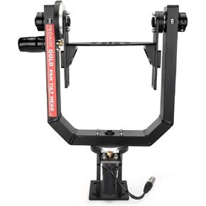 PROAIM Gold Pan Tilt Head for Camera Jib Crane. 2-Axis Motorized Head with 12V Joystick Controller Payload - 7.5kg/16.5lb