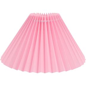 Mipcase Pleated Lamp Shades for Table Lamps Floor Lampshade Linen Lamp Shade Table Nursery Cute Fabric Chandelier Light Cover Ceiling Lamp Shade Light Shade Lamp Cover Iron Pink