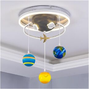 Globe Children Ceiling Lamp Personality Boy Bedroom Led Light Fixtures Creative Nordic Planet Restaurant Cartoon Lamp,Easy to Install