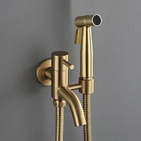Sprayer Kit for Toilet Multifunctional GoldenTap Sprayer Wall Mounted Cold Water Tap ToiletDouche Spray for Bathroom, C,C(B)