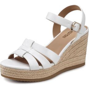 TEMOFON Wedge Sandals for Women Dressy: Comfortable Espadrilles Wedges - Summer Walking Open Toe Strappy Platform Sandals