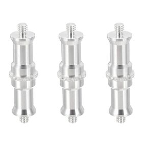 PATIKIL Camera Spigot Screws Converter 1/4" to 1/4" Male to Male, 3 Pack Tripod Screws Adapter Spigot Stud for Light Stand Hot Shoe Cold Shoe Adapter Ball Head Flash, Silver