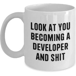 Developer Gifts for Him Funny Quote White Coffee Mug Valentine's Unique