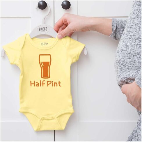 Brisco Brands Half Pint Milk Bottle Prohlor Dad Joke Baby Romper Boys أو Girls in Kuwait