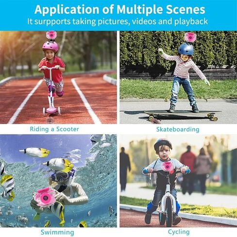 Kids Water Proof Camera, 1080P HD Video Recorder 2 Inch IPS Screen Underwater Digital Camera for 3 to 12 Year Old Boys Girls with 32GB Card (Blue with Water Proof Case+32GB Memory Card) in Kuwait