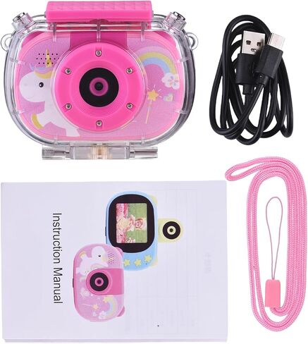 Kids Water Proof Camera, 1080P HD Video Recorder 2 Inch IPS Screen Underwater Digital Camera for 3 to 12 Year Old Boys Girls with 32GB Card (Blue with Water Proof Case+32GB Memory Card) in Kuwait