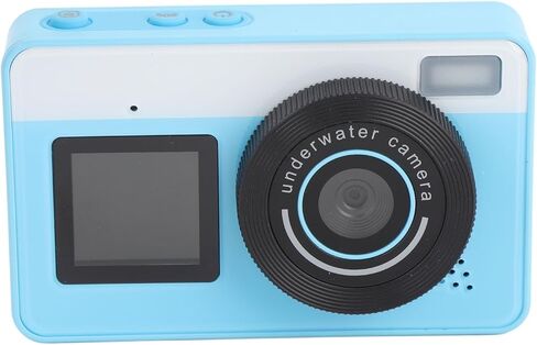 Kids Underwater Camera, IP68 Water Proof Camera for Swimming Snorkeling, 48MP 18X Zoom Digital Camera Dual Screen, for Students, Underwater Enthusiasts, with 32GB Card (Rose) (Blue) in Saudi Arabia