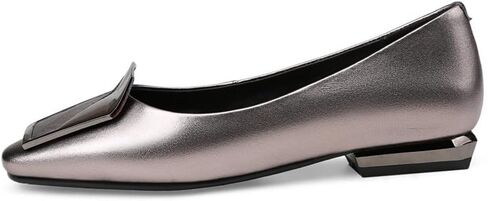 TinaCus Women's Genuine Leather Square Toe Handmade Buckle Décor Casual Flat Shoes in Saudi Arabia