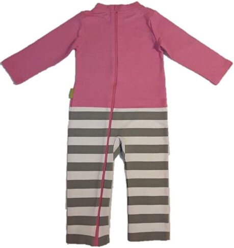 Terrible 2's No More Unwanted Undressing! One-Piece Romper with a Back Zipper in Pink/Gray in Saudi Arabia