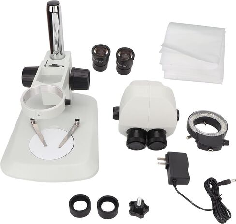 Binocular Microscope Kit with Ring Light for Adults Scientific Education Supplies White 100‑240V (US Plug 100-240v) in Saudi Arabia