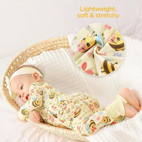 Ruffled Zippered Footless Rompers 0-36 Months in Saudi Arabia