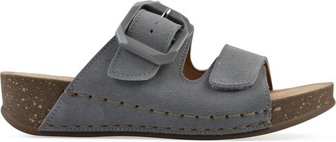 WHITE MOUNTAIN Women's Fearful Double-Strap Mini-Wedge Sandal in Kuwait