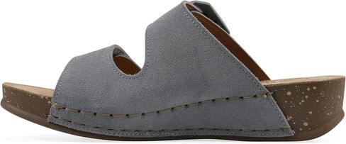 WHITE MOUNTAIN Women's Fearful Double-Strap Mini-Wedge Sandal in Kuwait