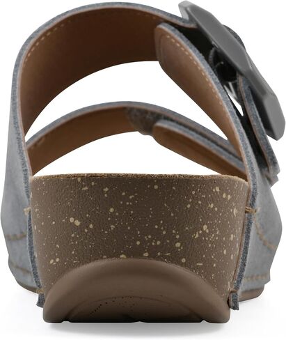 WHITE MOUNTAIN Women's Fearful Double-Strap Mini-Wedge Sandal in Kuwait