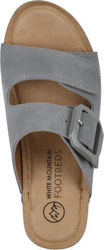 WHITE MOUNTAIN Women's Fearful Double-Strap Mini-Wedge Sandal in Kuwait