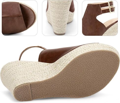 Perphy Espadrilles Slingback Wedges Peep Toe Platform Wedge Heel Sandals for Women in Saudi Arabia