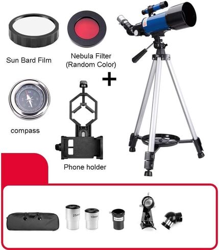 70mm Aperture 400mm AZ Mount Astronomy Telescope,Refractor Telescope for Kids Adults and Beginners,PortableTelescope, wi in Kuwait