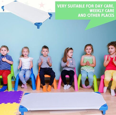 Cot Sheets for Daycare - 36 Pieces Daycare Pre-School Cot Sheet 23 x 40 Inches Daycare Essentials for Toddler and Preschool Polycotton Cot Bed Fitted Sheet Nap Sheet - Sky Blue in Saudi Arabia