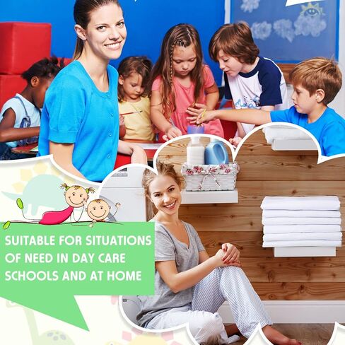 Cot Sheets for Daycare - 36 Pieces Daycare Pre-School Cot Sheet 23 x 40 Inches Daycare Essentials for Toddler and Preschool Polycotton Cot Bed Fitted Sheet Nap Sheet - Sky Blue in Saudi Arabia