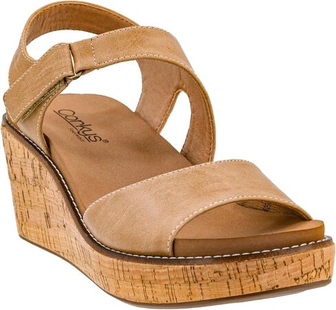 Corkys Footwear Women's Five Oclock Somewhere 2.5-Inch Wedge - Timeless Toe Strap, Hook And Loop Strap Ankle Closure, And Cushioned EVA Insoles For All-Day Comfort in Saudi Arabia