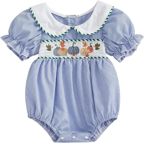 Newborn Baby Onesie Girl Summer Clothes Football Romper Doll Collar Short Sleeve Bubble Romper Infant Outfit in Saudi Arabia