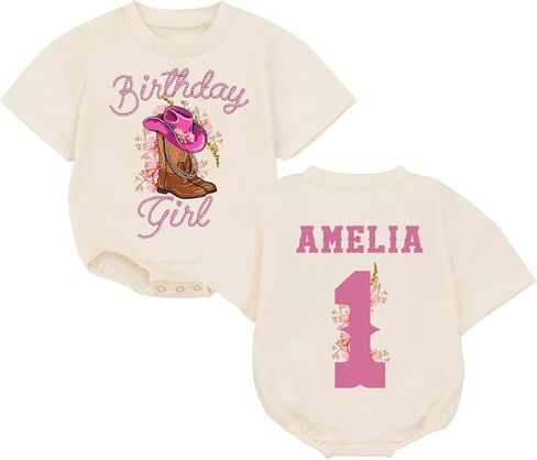 Personalized Pink Coquette Bow It'S My Birthday Bubble Romper, 1St Birthday Girl Outfit, One Year Old in Saudi Arabia