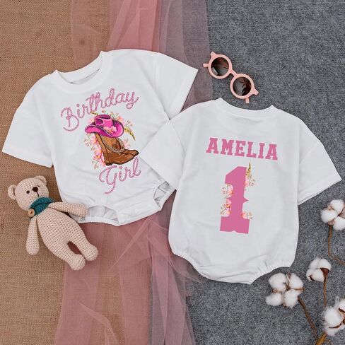 Personalized Pink Coquette Bow It'S My Birthday Bubble Romper, 1St Birthday Girl Outfit, One Year Old in Saudi Arabia